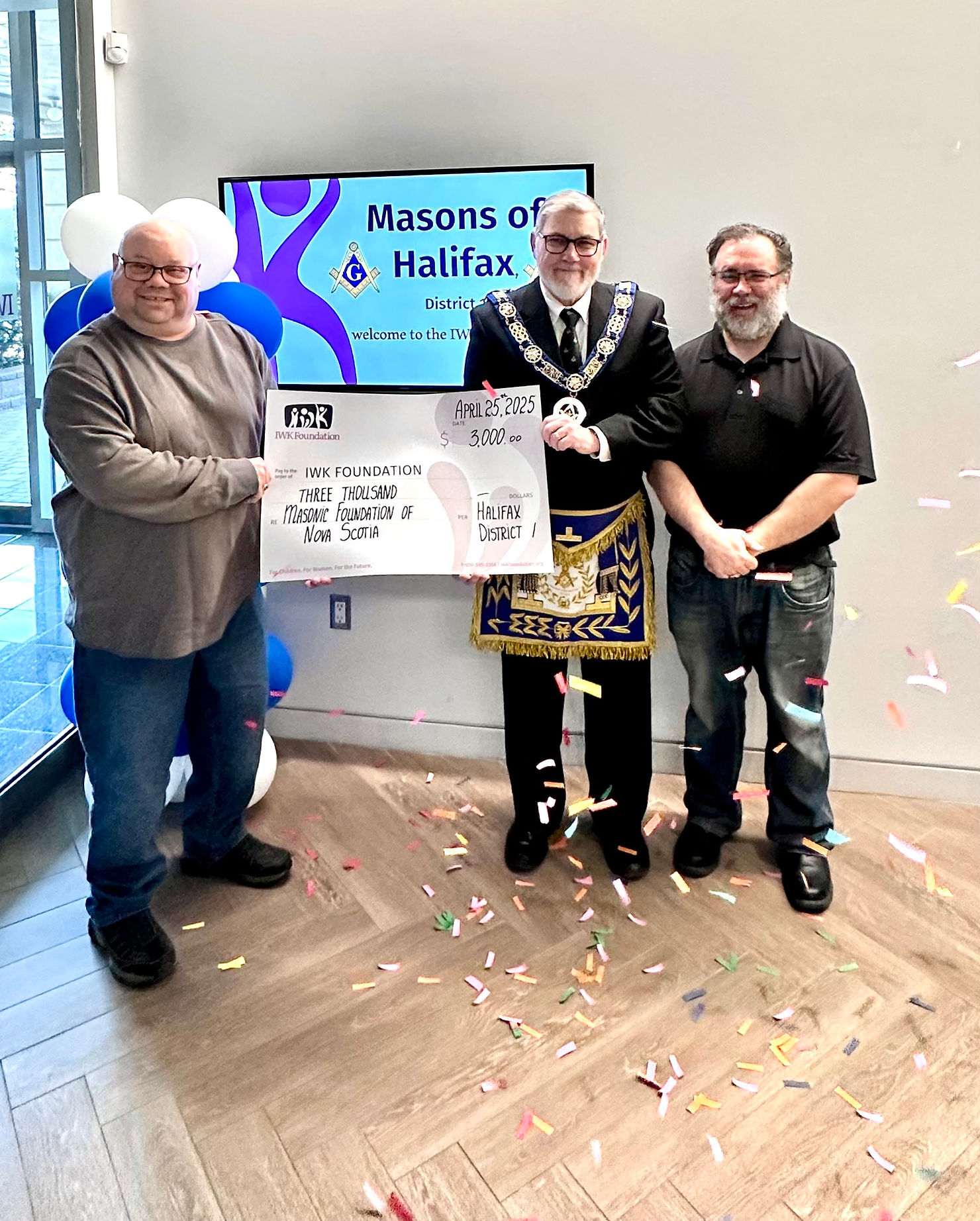 Nova Scotia Masons donation to CELLFiE